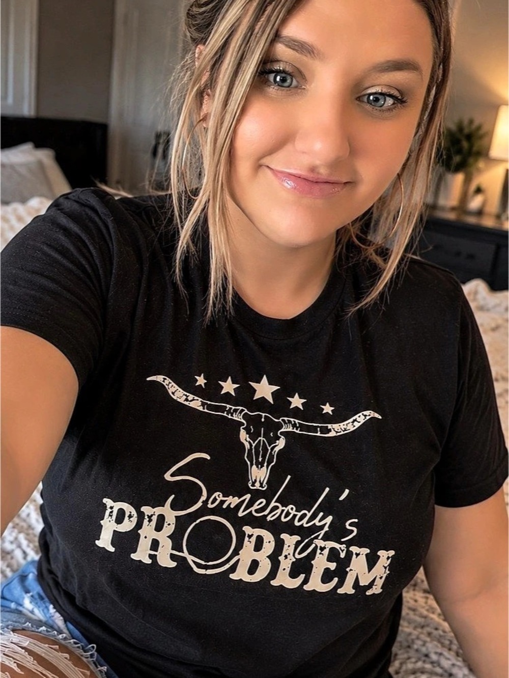 Somebody's Problem Graphic Tee in Black Like New
